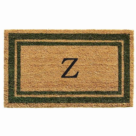 Monogram Door Mat, Natural, Sage Green, 18 in W x 30 in L